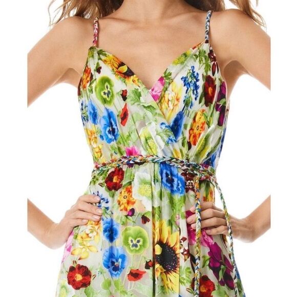 NWTs Alice + Olivia Samantha Wrap Belted Maxi Dress - Picture 9 of 12